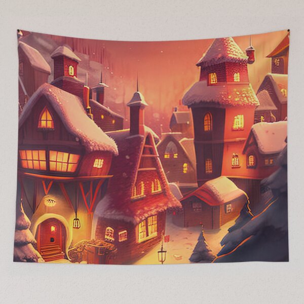 Item preview, Beautiful warm christmas village designed and sold by XmasPatterns.