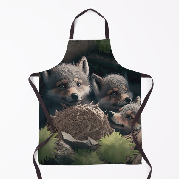 Item preview, Cute Baby Wolves in a Bird's Nest designed and sold by wolfnme.
