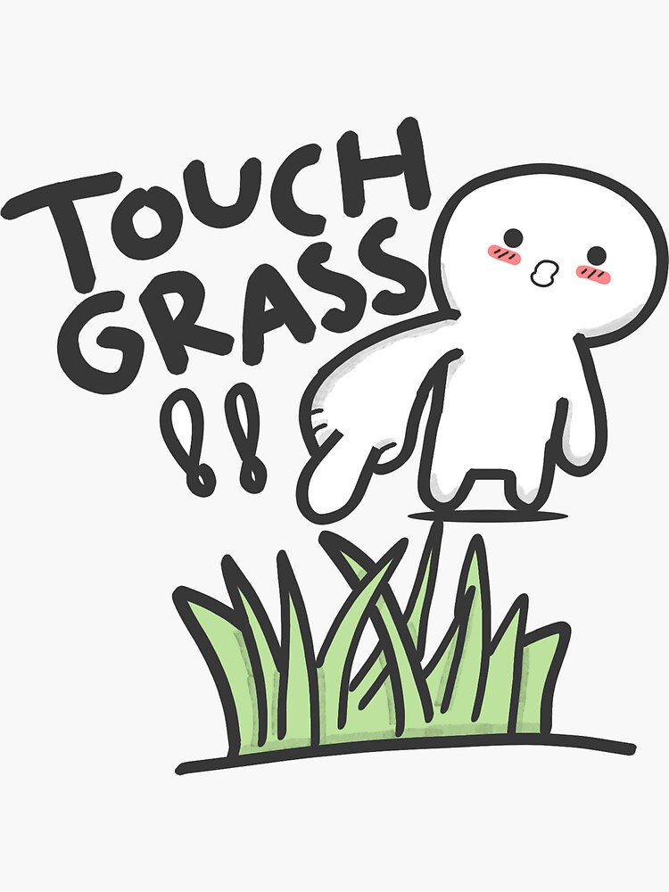 Touch Grass Meme Vinyl Gloss Sticker 