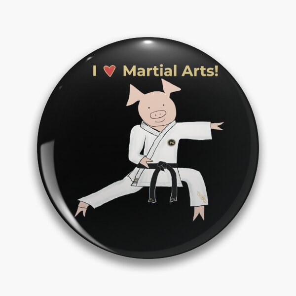 Item preview, I love Martial Arts! Pig martial arts practitioner, kata, kung fu, karate, judo, aikido, MMA, martial arts designed and sold by PiggingJapan.