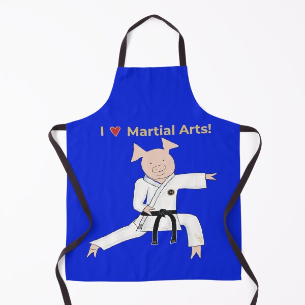 Item preview, I love Martial Arts! Pig martial arts practitioner, kata, kung fu, karate, judo, aikido, MMA, martial arts designed and sold by PiggingJapan.