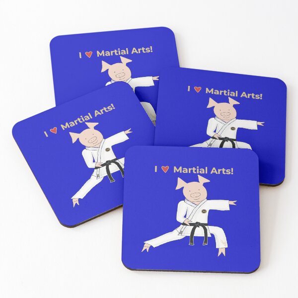 Item preview, I love Martial Arts! Pig martial arts practitioner, kata, kung fu, karate, judo, aikido, MMA, martial arts designed and sold by PiggingJapan.