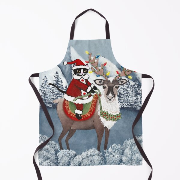 Item preview, Santa Cat and His Reindeer designed and sold by KilkennyCat Art.