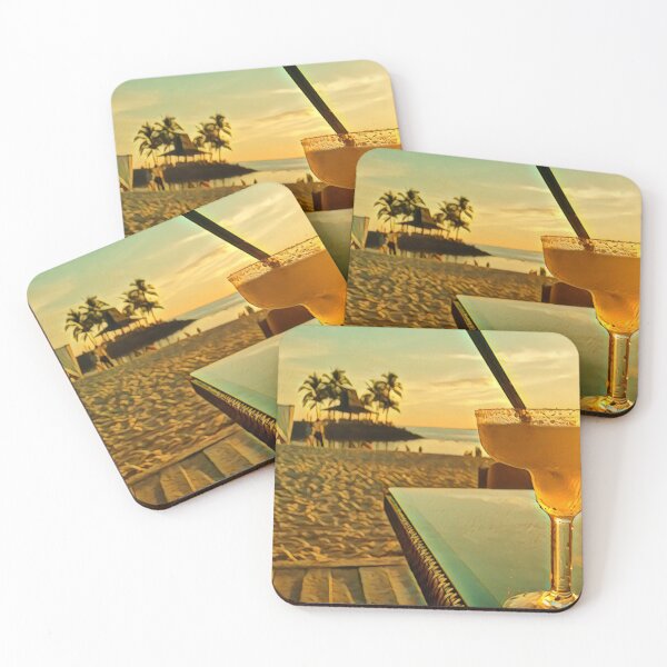 Item preview, Sunset Cocktail in Paradise at Beach Resort Poster designed and sold by TastyTonic.