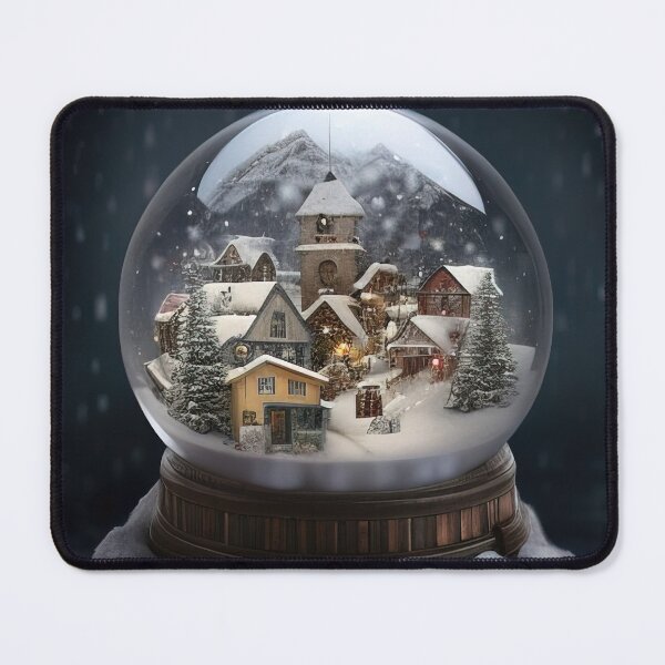Item preview, Snowy winter christmas village in a snowglobe designed and sold by XmasPatterns.
