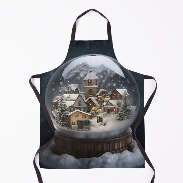 Item preview, Snowy winter christmas village in a snowglobe designed and sold by XmasPatterns.