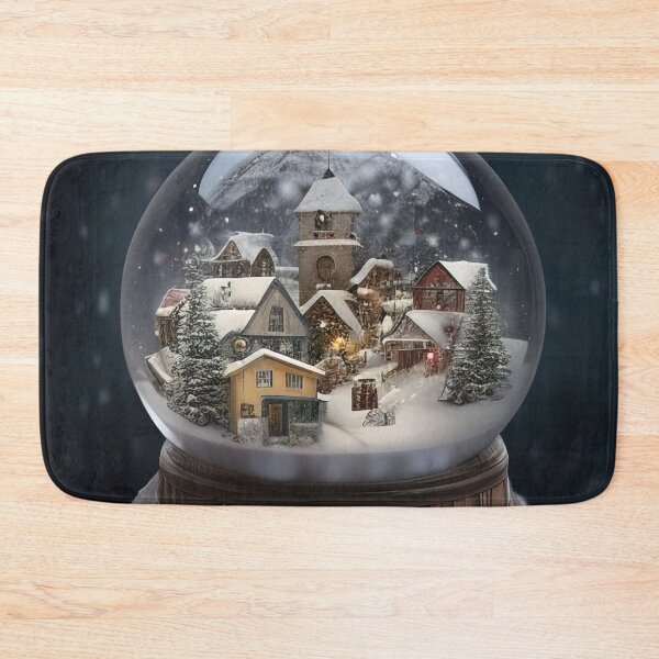 Item preview, Snowy winter christmas village in a snowglobe designed and sold by XmasPatterns.