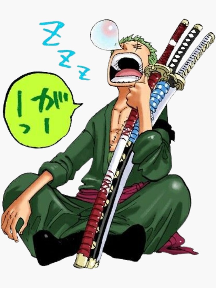 one piece sleeping zoro Sticker for Sale by mayvsantillan