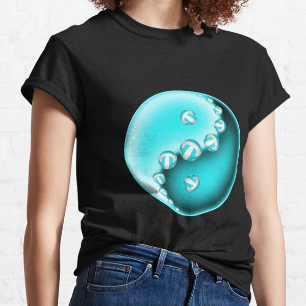 turquoise black yin yang volleyball  Classic T-Shirt
