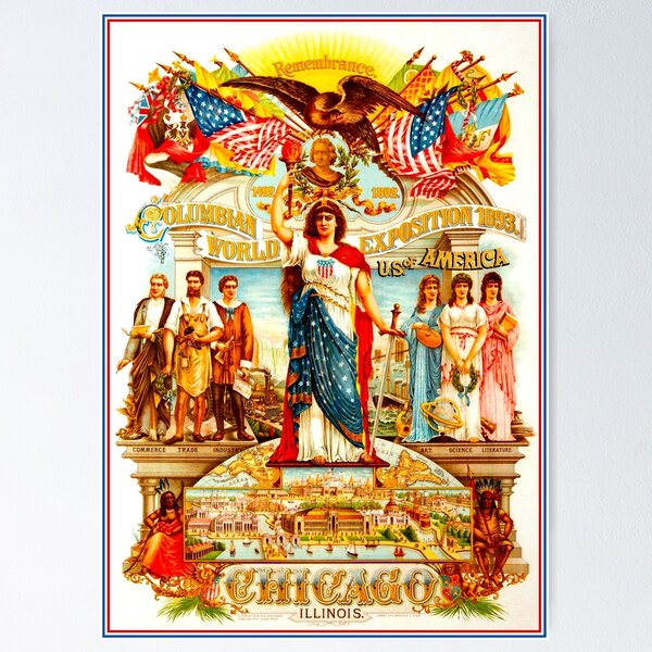 Item preview, CHICAGO : Vintage 1893 Worlds Fair Advertising Print designed and sold by posterbobs.