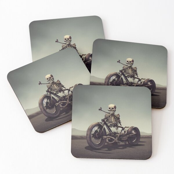 Item preview, Skeleton riding a motorcycle. Image digital art creation designed and sold by mrlongfield.