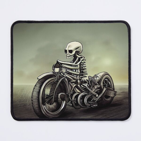 Item preview, Skeleton riding a motorcycle. Image digital art creation designed and sold by mrlongfield.
