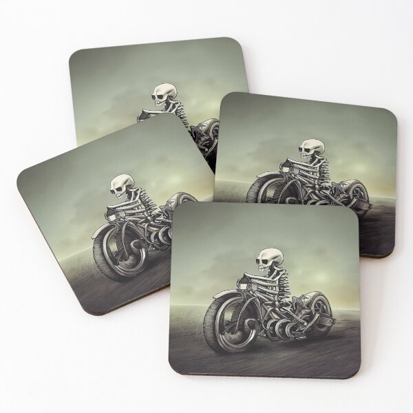 Item preview, Skeleton riding a motorcycle. Image digital art creation designed and sold by mrlongfield.