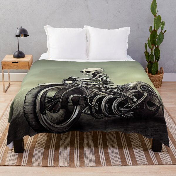 Item preview, Skeleton riding a motorcycle. Image digital art creation designed and sold by mrlongfield.