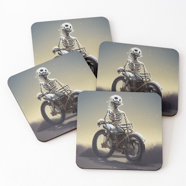 Item preview, Skeleton riding a motorcycle. Image digital art creation designed and sold by mrlongfield.