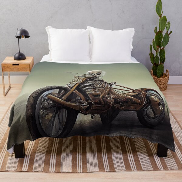 Item preview, Skeleton riding a motorcycle. Image digital art creation designed and sold by mrlongfield.