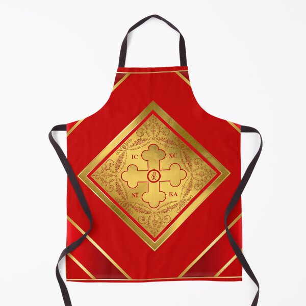 Item preview, Greek Orthodox Cross Gold Leaf Red designed and sold by Yiorgos Designs.
