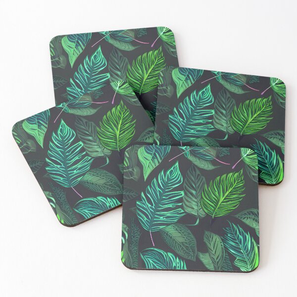 Item preview, Dark tropical green leaf patter #6 designed and sold by supeart.