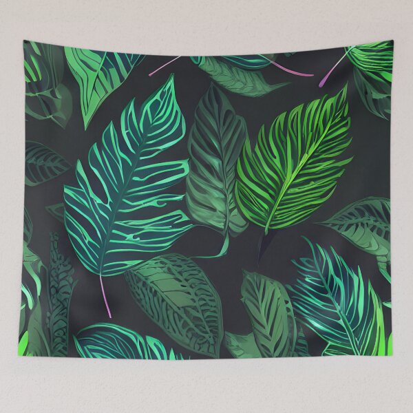 Item preview, Dark tropical green leaf patter #6 designed and sold by supeart.