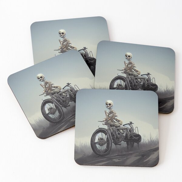 Item preview, Skeleton riding a motorcycle. Image digital art creation designed and sold by mrlongfield.