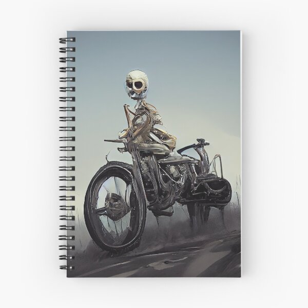 Item preview, Skeleton riding a motorcycle. Image digital art creation designed and sold by mrlongfield.