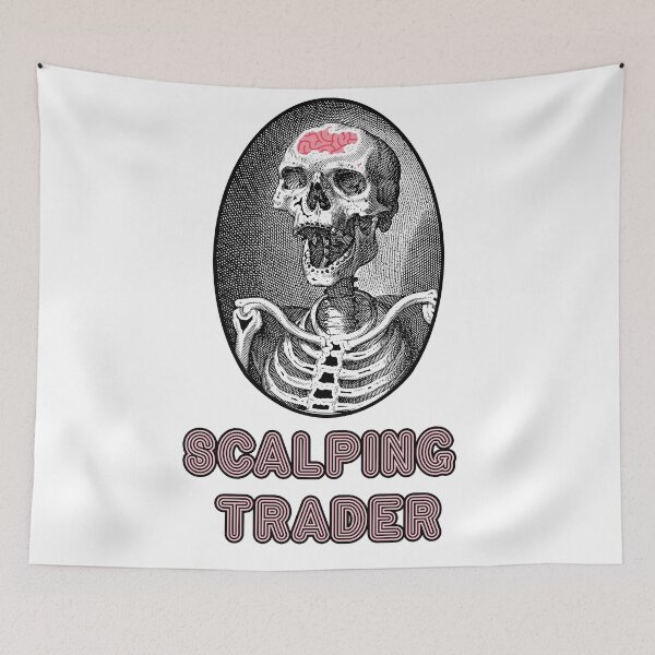Item preview, 'Scalping Trader' Skull Design - Retro Illustration Design for T-shirts, mugs, phone cases and other accessories designed and sold by Ridiculam Toga.