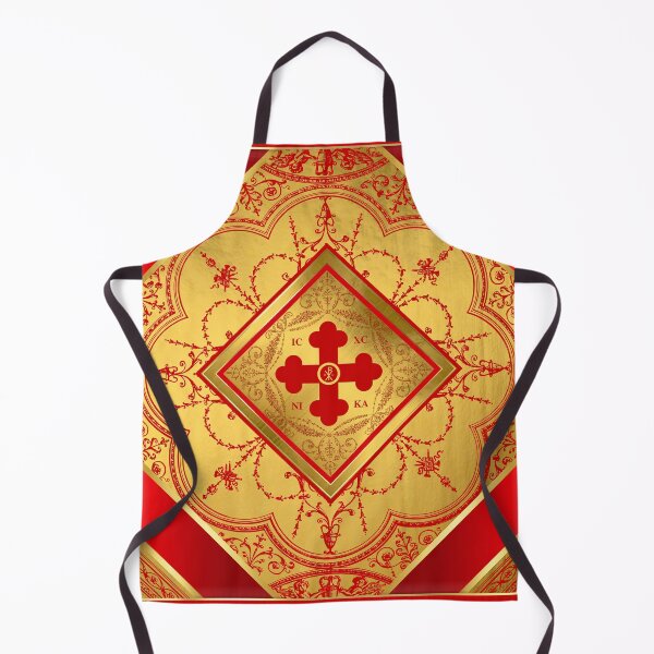 Item preview, Greek Orthodox Cross Gold Leaf Red Ornate designed and sold by Yiorgos Designs.