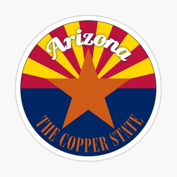 "Arizona Circular flag/nickname design" Sticker for Sale by Geobop