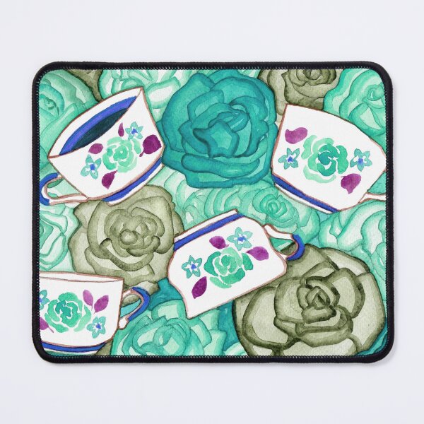 Item preview, Tea Cups and Roses Teal Palette designed and sold by Niina  Niskanen.