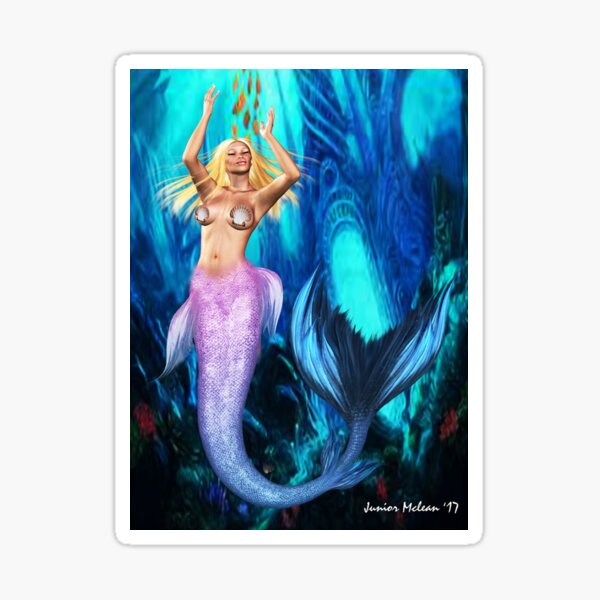 Mermaid Babe Under Water Sticker