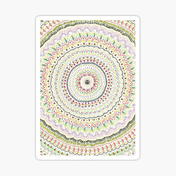 Mandala peace and love hippie Sticker