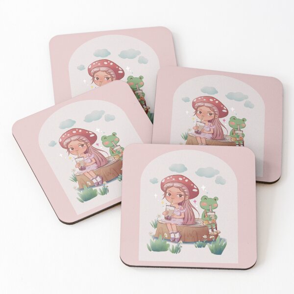 Item preview, Vintage merry mushroom boba tea time designed and sold by Yunipop.