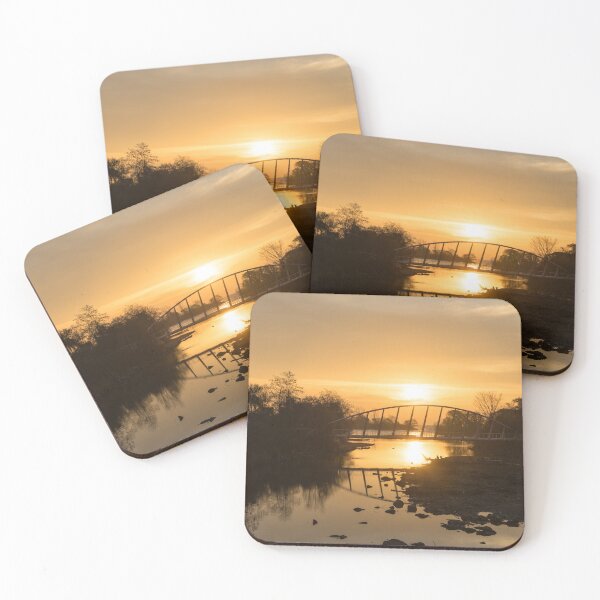 Item preview, Gold and Amber Sunrise - Mimico Creek Pedestrian Bridge Toronto Canada designed and sold by Georgia Mizuleva.