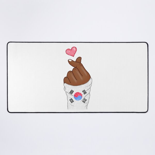 Item preview, Kpop Hand Finger Heart Love Korea Flag Dark Skin designed and sold by Jolly-Yosei.