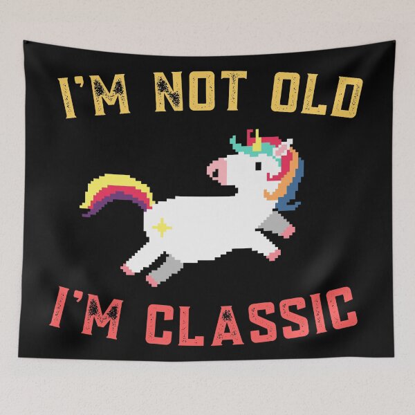 Item preview, Retro vintage classic Unicorn I am not old I am Classic : Funny meme Quote designed and sold by MokonoKokoro.