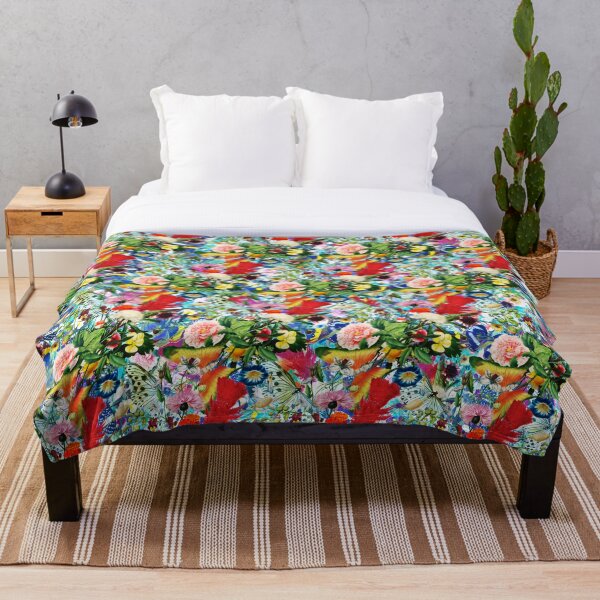 Item preview, Beautiful vivid flowers and colorful butterflies on botanical background. designed and sold by BeInTouch.