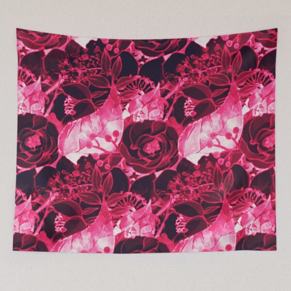 Aperçu de l'œuvre Modèle de nuit avec de belles fleurs sur fond noir créée et vendue par BeInTouch.
