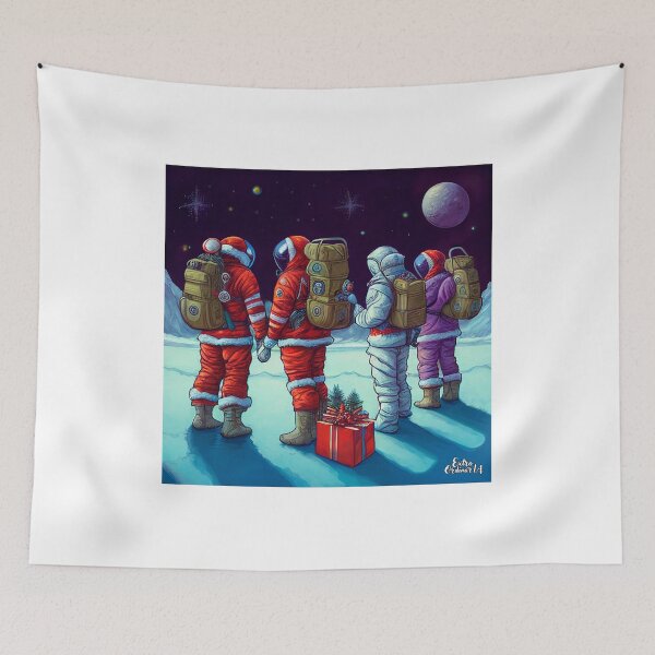 Item preview, Santa Claus Astronauts at Christmas in Space designed and sold by extraordinar-ia.