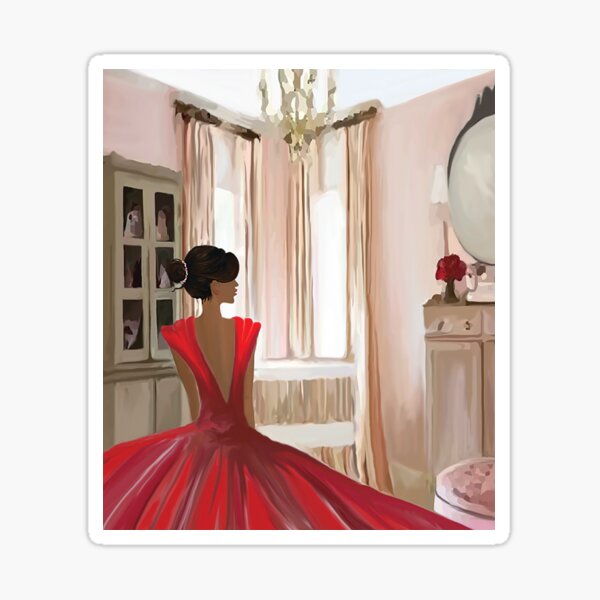 Lady in Red Sticker