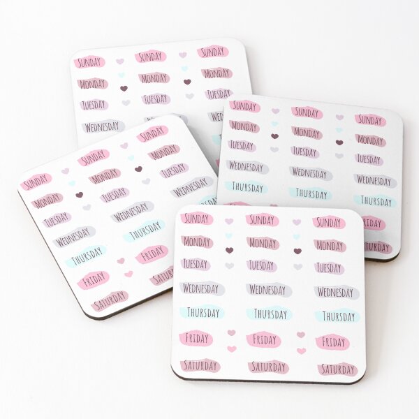 Item preview, Days of the week pack for bullet journaling with cute pastel design (recommended to buy in medium size) designed and sold by Yarafantasyart.