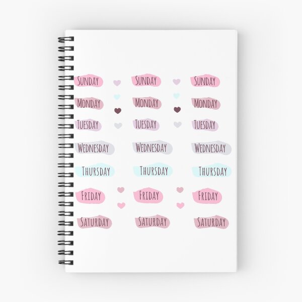 Item preview, Days of the week pack for bullet journaling with cute pastel design (recommended to buy in medium size) designed and sold by Yarafantasyart.
