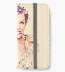 Milla Jovovich splatter painting iPhone Wallet/Case/Skin