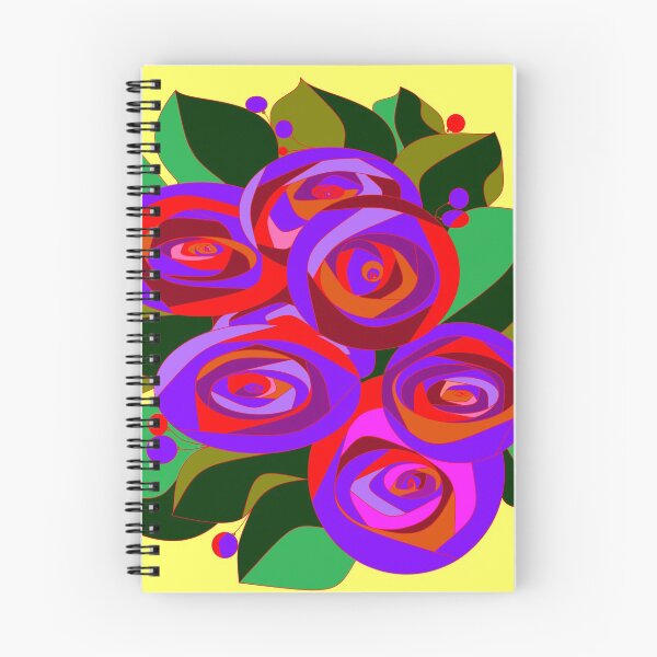 Item preview, A Bouquet of Big Flowers with Yellow Background and Purple designed and sold by judy snyder.