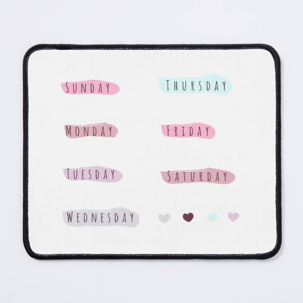 Item preview, Days of the week pack for bullet journaling with cute pastel design designed and sold by Yarafantasyart.