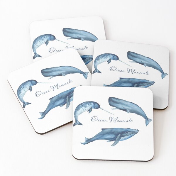 Item preview, Whale, Narwhal, Sperm whale - Watercolor designed and sold by Olympusika.