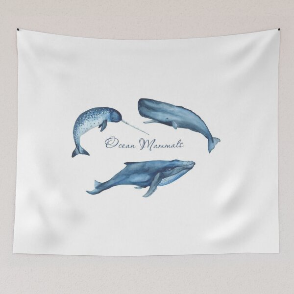 Item preview, Whale, Narwhal, Sperm whale - Watercolor designed and sold by Olympusika.