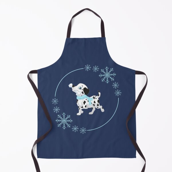 Item preview, Cute Dalmatian Puppy with Bone and Wintery Snowflake Circle in Winter Season designed and sold by SeasonalDogs.