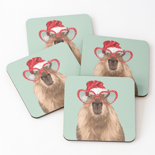 Item preview, Christmas Hipster Capybara designed and sold by bignosework.