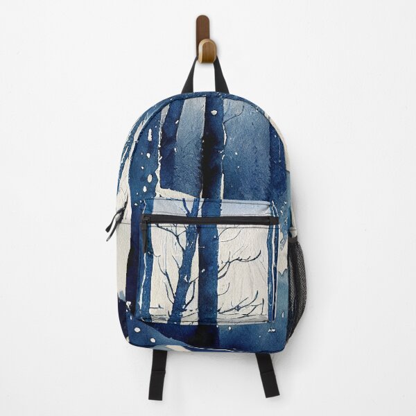 Item preview, Deep blue forest winter in loose fluid watercolor for winter festive season designed and sold by aricutcia.