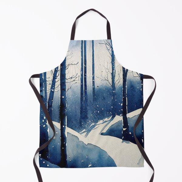 Item preview, Deep blue forest winter in loose fluid watercolor for winter festive season designed and sold by aricutcia.